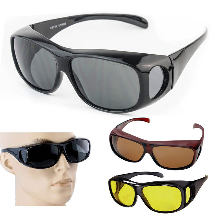 1 x Fit Over Polarized Sunglasses Cover All Lenses Wear Glasses