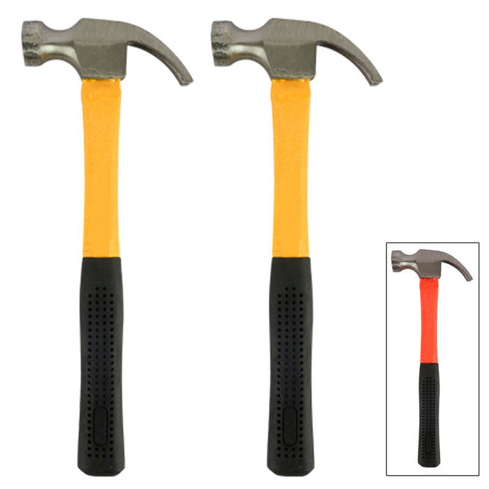 2 Steel Claw Hammer Heavy Duty 12 Oz 11" L Nail Remover Tool Comfort Grip Handle
