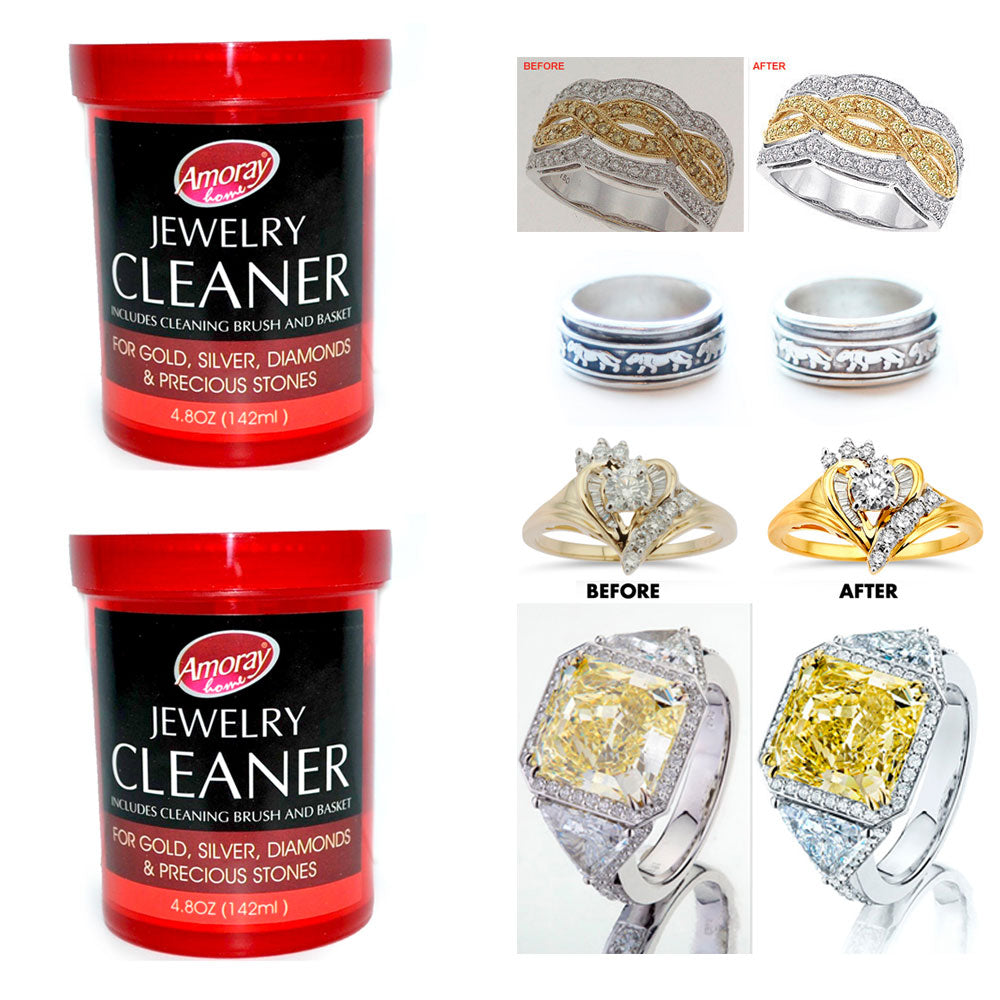 2 Jewelry Cleaner Solution Safely Clean All Jewelry Gold Silver Diamonds  Stones