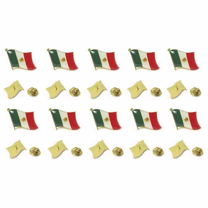 10 Pc Mexico Flag Lapel Pin Support Patriotic Enamel Badge Hat Tie Mexican Flag