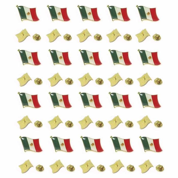 20 Pc Mexico Flag Lapel Pin Support Patriotic Enamel Badge Hat Tie Mexican Flag