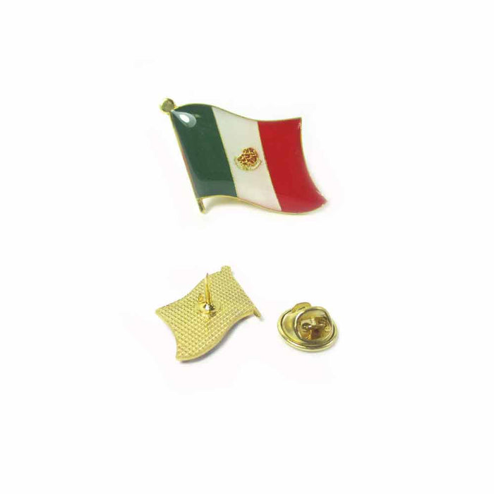 3 Pack Mexico Flag Lapel Pin Support Patriotic Enamel Badge Hat Tie Mexican Flag