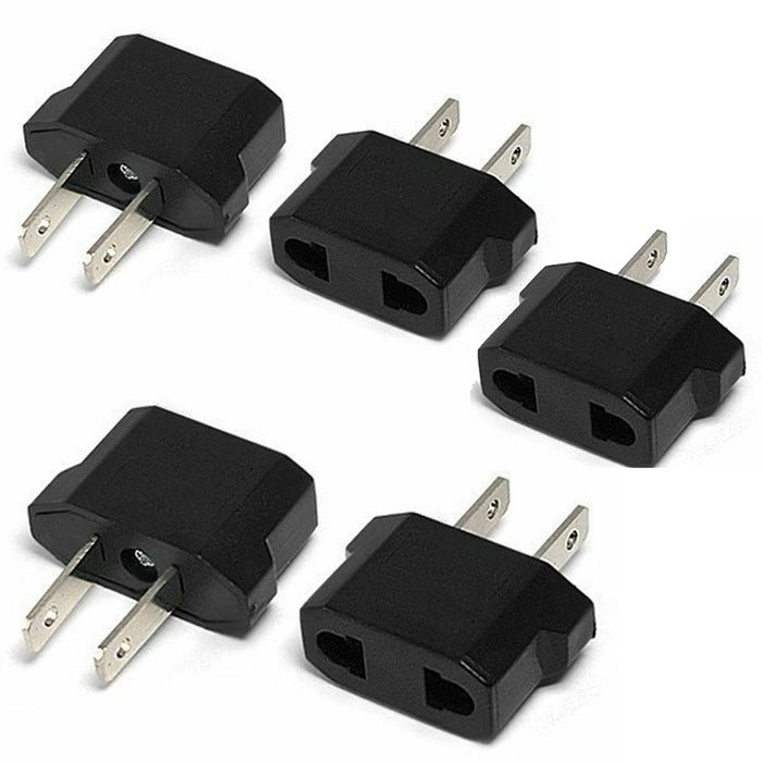 Round Asia Europe EU UK 3 To 2 Flat USA Outlet Charger Converter Plug  Adapter