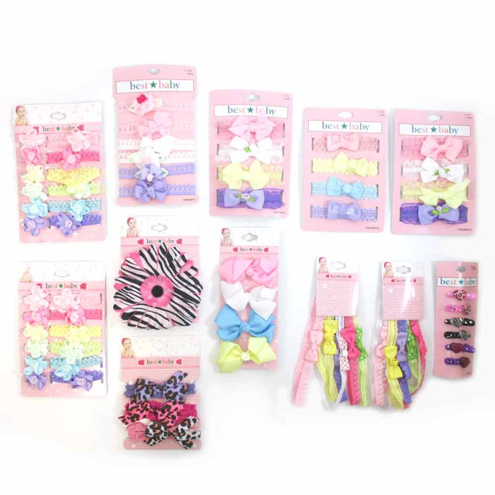 68 PC Baby Girl Hair Bow Accessories Set Toddler Bow Headband Ribbon Barrette