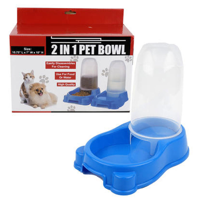 2 In 1 Automatic Pet Feeding Bowl Water Drinker Dispenser Food Feeder Bottle New