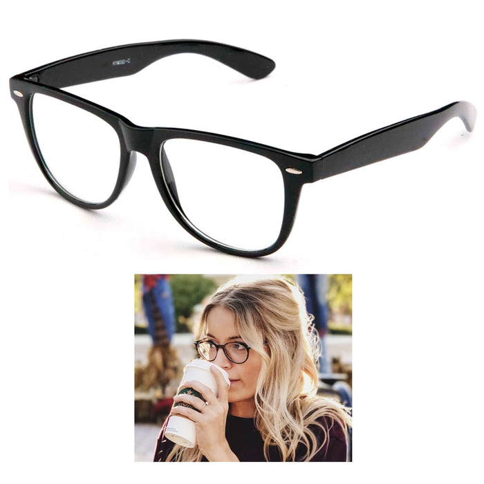 Fashion Retro Unisex Mens Womens Clear Lens Nerd Geek Glasses Eyewear !