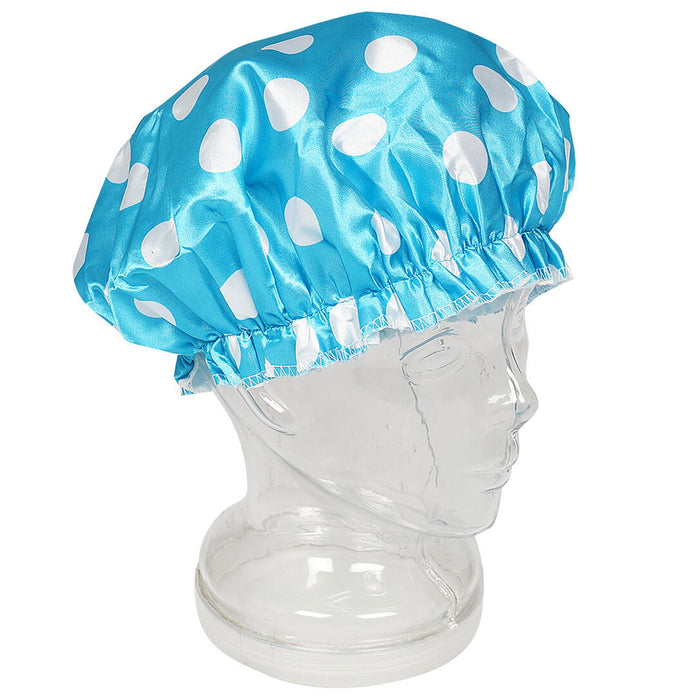 4 Pc Waterproof Satin Shower Cap Women Bath Hat Reusable Elastic Cover Bathing
