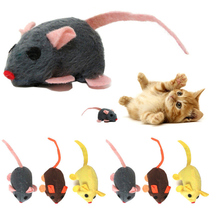6 Cat Toy Furry Mice Catnip Rattle Mouse Scratch Chew Teeth Grinding Pet Play