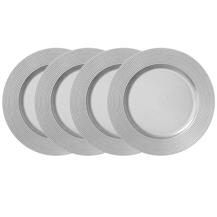 4 X Silver Round 13" Charger Plate Centerpiece Dinner Dining Table Setting Decor