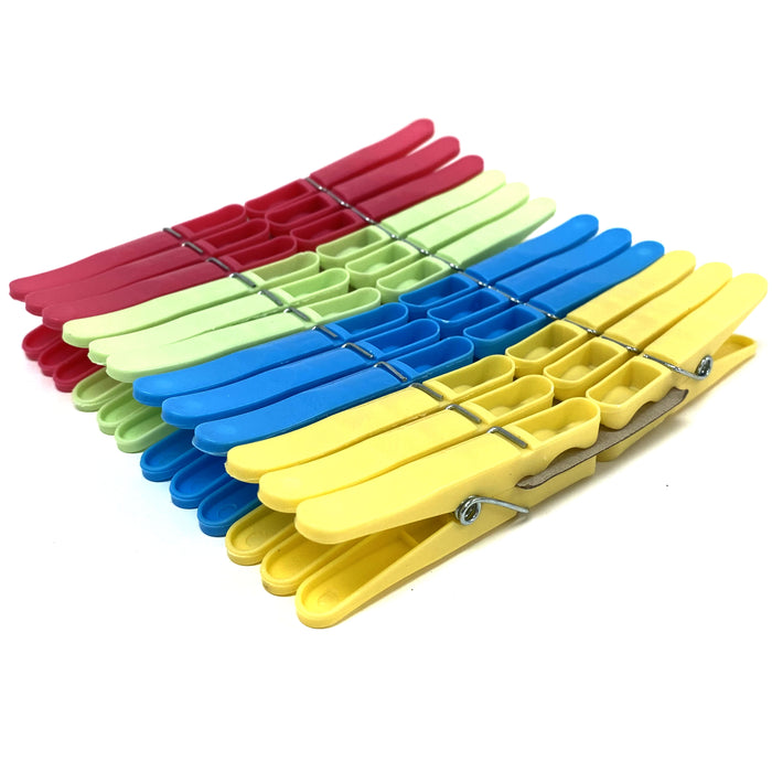 24 Heavy Duty Plastic Clothes Pins Color Clothespins Laundry Clips Hang Clothing