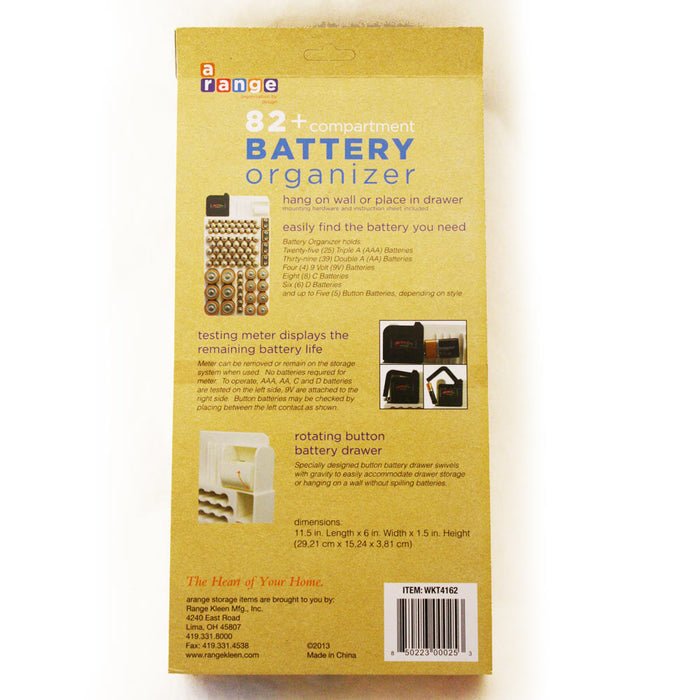 3PK 82 Battery Storage Organizer Removable Tester Storage Rack Holder AA AAA 9V