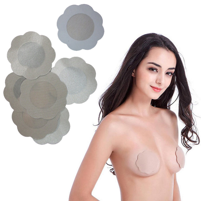 5 Pairs 3" Breast Petals Pasties Self Adhesive Flower Shaped Fabric Nipple Cover