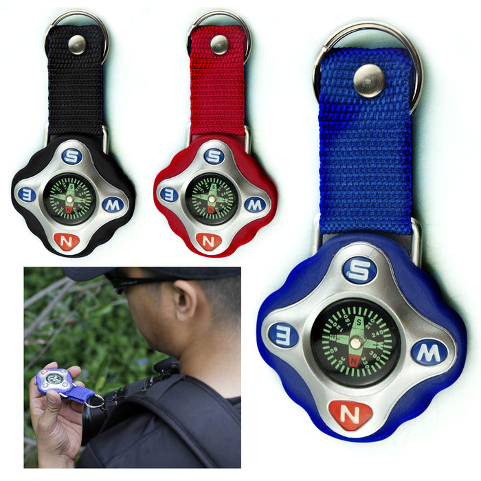 1 Outdoor Compass Keychain Navigation Adventure Survival Camping Hiking Military
