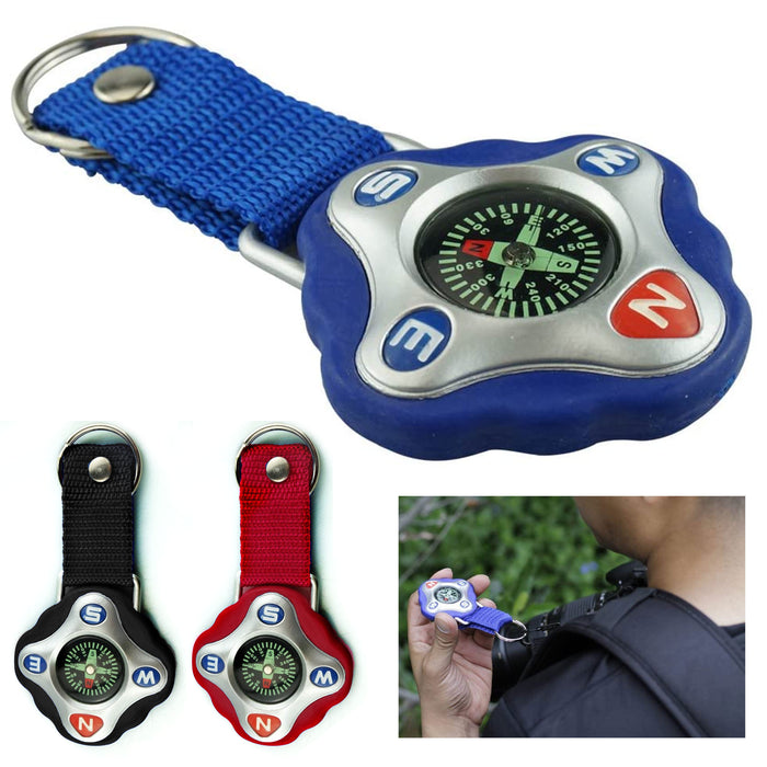 1 Outdoor Compass Keychain Navigation Adventure Survival Camping Hiking Military