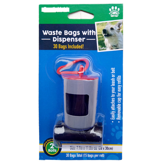 1 Pet Dog Waste Poop Bags Dispenser Holder Case Carabiner Attach To Leash Refill
