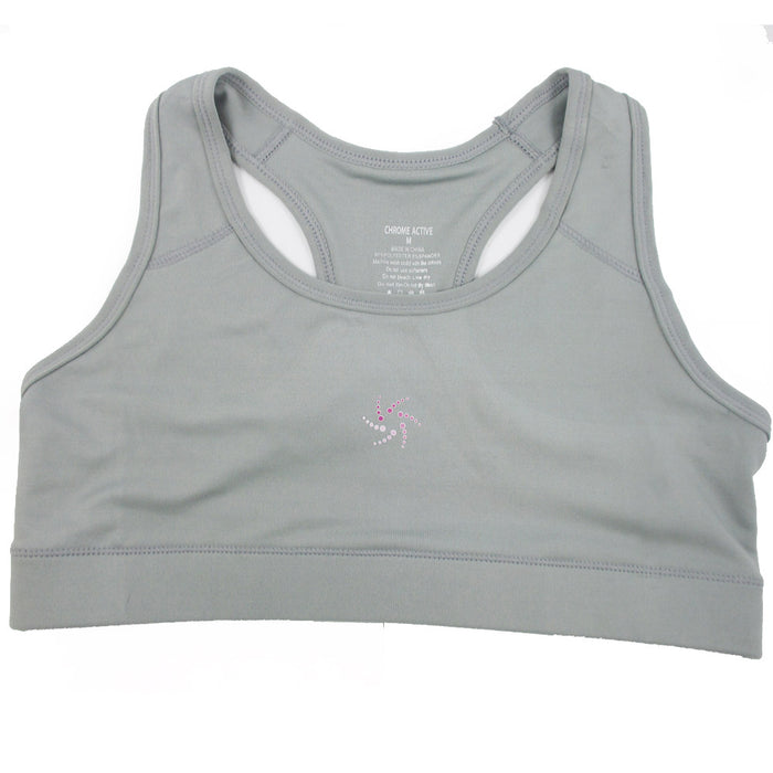Women Yoga Sports Bra Racerback Fitness Gym Stretch Workout Tank Top Grey New S