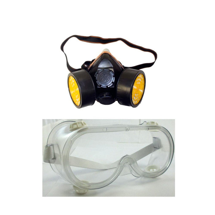 Lot Of 3 Dual Cartridge Respirator Mask Safety Dust Paint Filter Face Air Gass