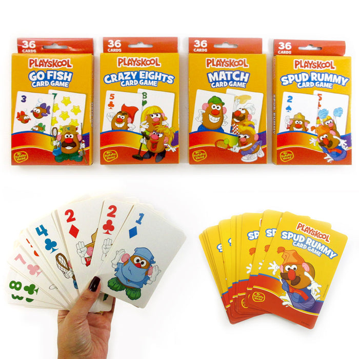 4Pk Playskool Kids Playing Cards Game Learn Fun Go Fish Match Crazy Eight Play