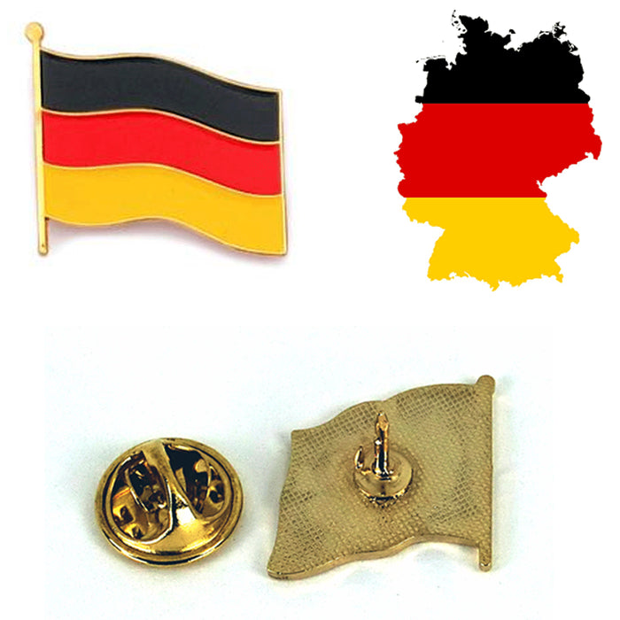 1 Germany Flag Waving Lapel Pin Hat Badge German International Patriotic Metal