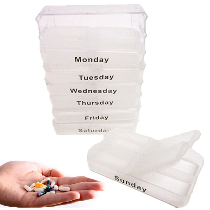 7 Day Pill Box Organizer Weekly Medicine Storage Container Vitamins Travel Case
