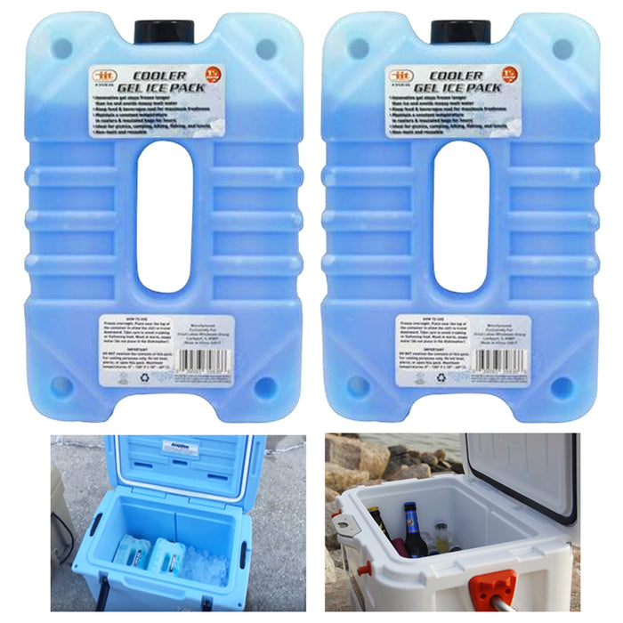 2 Reusable Cooler Ice Pack Gel Freezer Block Freezable Chill Lunch Box Picnic