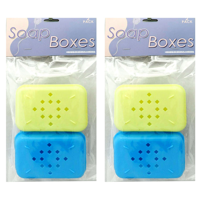 4 Bar Soap Dish Holder Drain Tray Home Bathroom Shower Storage Container Plate