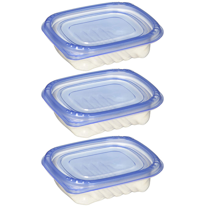 3pc Meal Prep Food Storage BPA Free Plastic Container Freezer Microwave Reusable