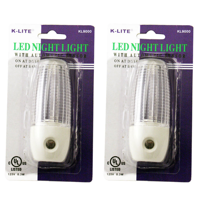 2 Automatic Sensor Night Light Plug In Lite Round Lamp Power Wall Nighlight New