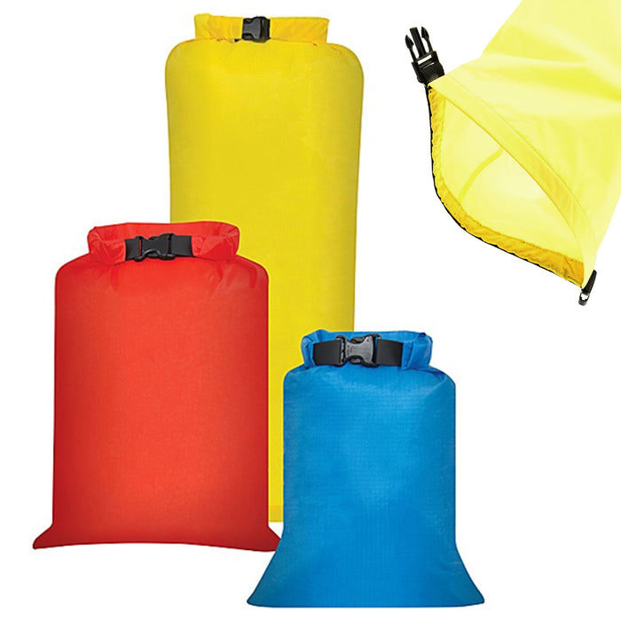 3pc Dry Sack Set Utility Bag Waterproof Gear Camping Kayaking Fishing Asst Sizes