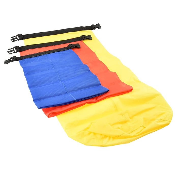 3pc Dry Sack Set Utility Bag Waterproof Gear Camping Kayaking Fishing Asst Sizes