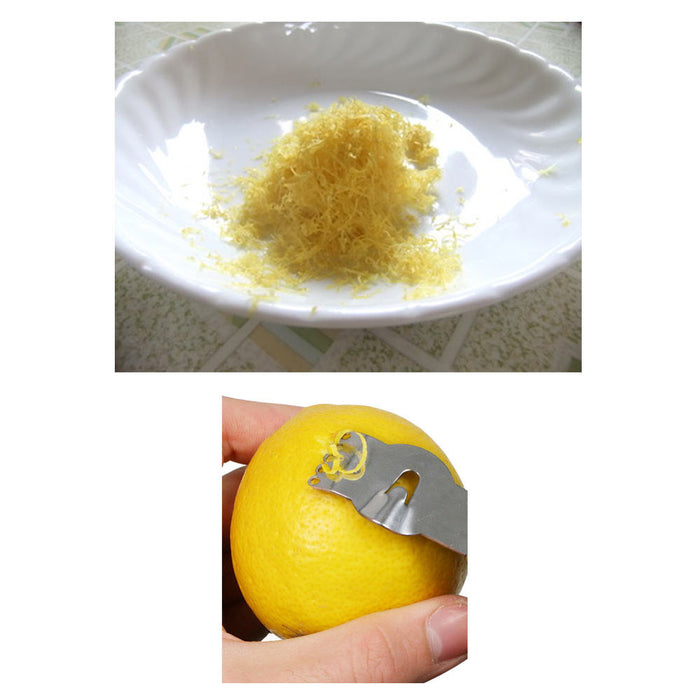 Stainless Steel Lemon Lime Citrus Zester Garnish Kitchen Tool Curls Twists New