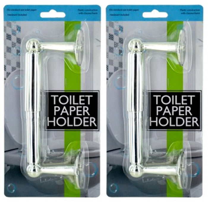 2 Pack Toilet Paper Holder Bathroom Hardware Bath Accessory Plastic Chrome STD