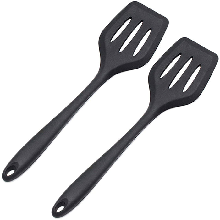 2 Silicone Slotted Turner Spatula High Quality Heavy Duty Heat Resistant Kitchen