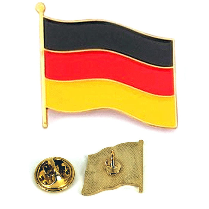 1 Germany Flag Waving Lapel Pin Hat Badge German International Patriotic Metal