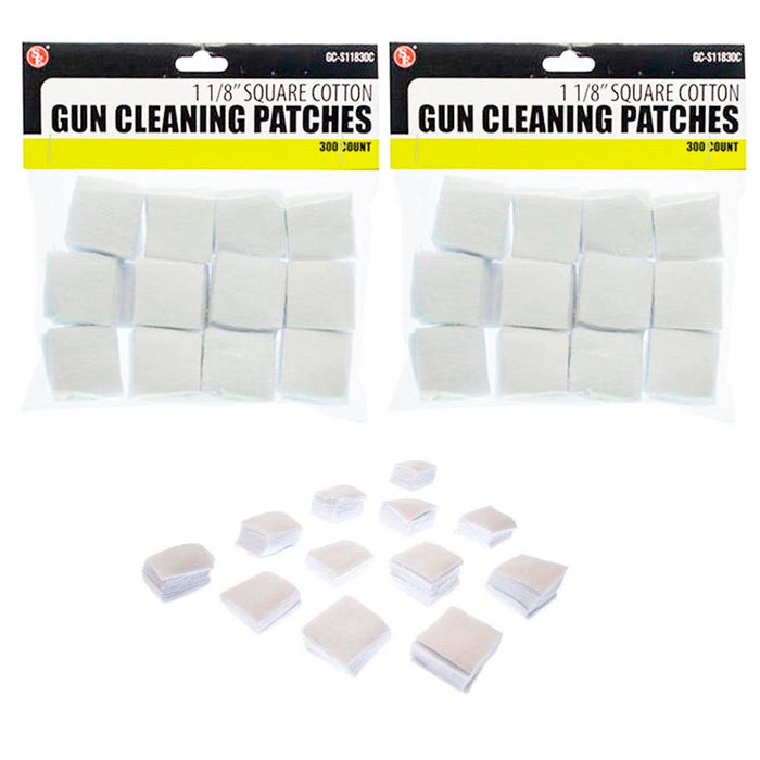 600 Cotton Gun Cleaning Patches 1 1/8 Square Patch Wipes Firearm Maintenance