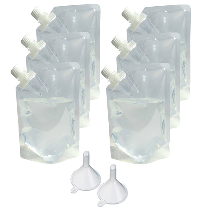 24 Pc Cruise Ship Flask Kit 4 Oz Rum Runners Alcohol Liquor Booze Bags Plastic