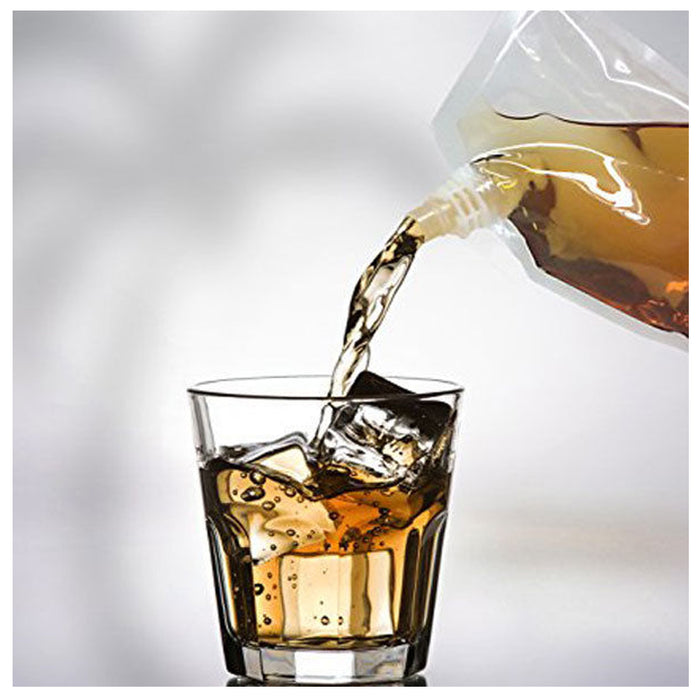 24 Pc Cruise Ship Flask Kit 4 Oz Rum Runners Alcohol Liquor Booze Bags Plastic