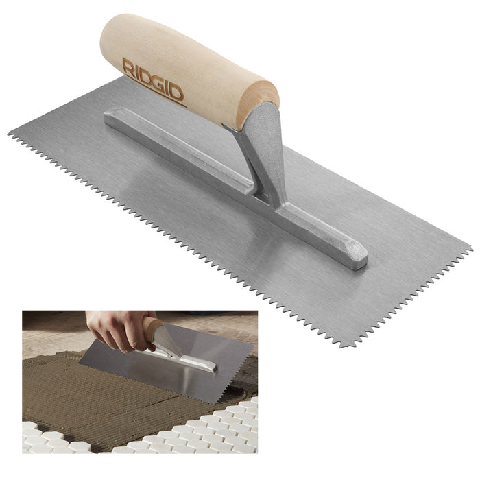 1 Pc V-Notch Trowel 4.8mm Spreader Tile Floor Adhesive Wood Stainless Steel 11"