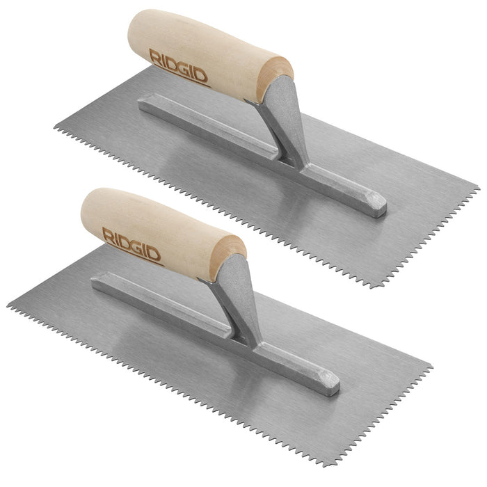 2 X Steel Trowel V-Notch 4.8mm Spreader Floor Adhesive Serrated Wood Plaster 11"