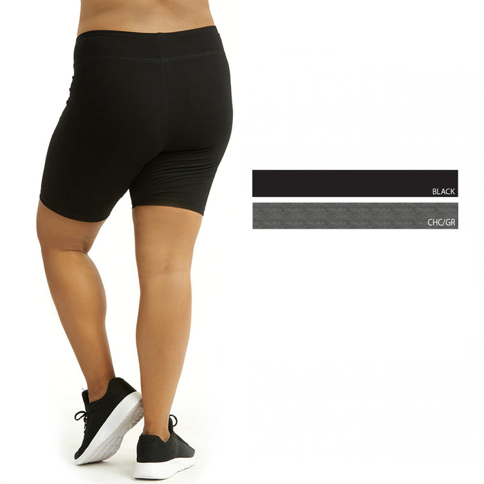2 Womens Legging Shorts Plus Size Cotton Stretch Exercise Bike Yoga Athletic XL