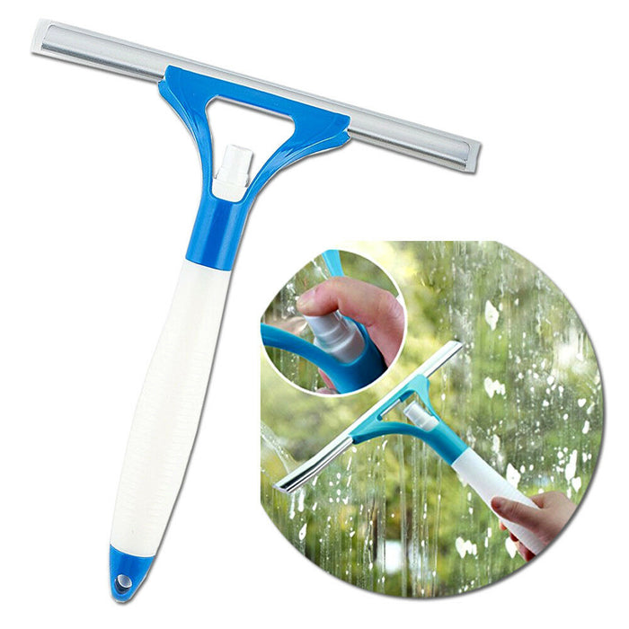 2pc Window Squeegee Built-In Spray Bottle Scraper Squeegee Surface Cleaner Blade