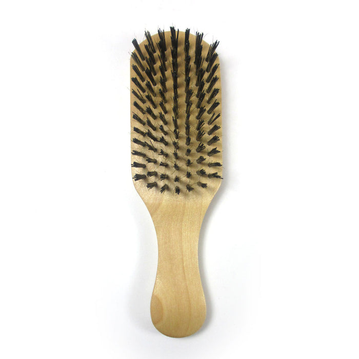 1 Men Boar Hair Brush Bristle Beard Mustache Soft Hard Palm Round Wood Handle