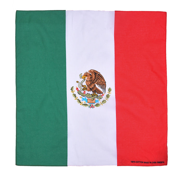 Headband Mexican Flag Bandana Mexico Culture Neckerchief Unisex Hankie Head Wrap