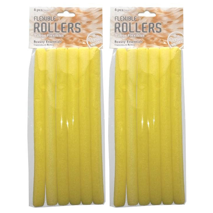 12 Slim Hair Roller Perm Rods Flexible Curlers Soft Foam Bend Curl Salon Styling