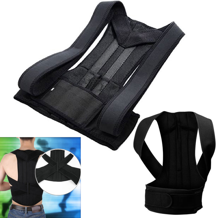 Back Posture Magnetic Shoulder Corrector Support Brace Belt Therapy Men Women S