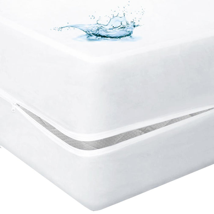 6PK Mattress Protector Zippered Waterproof Queen Size Breathable White Bed Cover