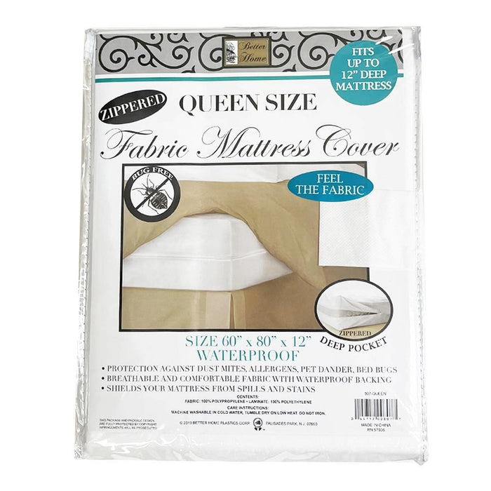 Zippered Mattress Protector Waterproof Encasement Queen Size Bed Cover Washable