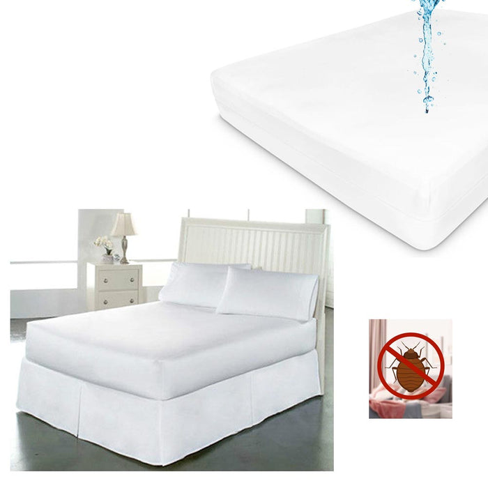 6PK Mattress Protector Zippered Waterproof Queen Size Breathable White Bed Cover