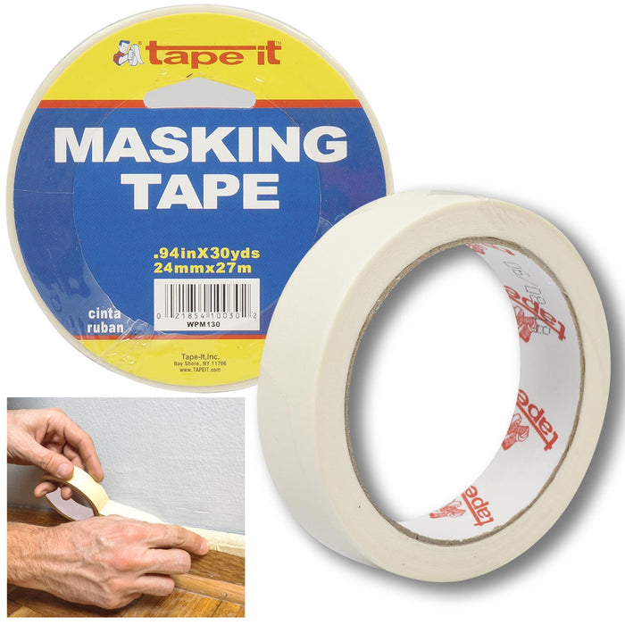 6 Rolls Masking Paint Tape Multi Surface Painters Arts Craft 0.94" x 30 Yd Beige