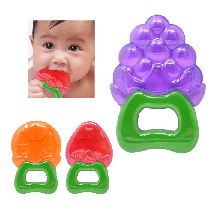 2 Pc Cute Fruit Baby Teether Toys Infants Water Filled Teething Gums BPA Free